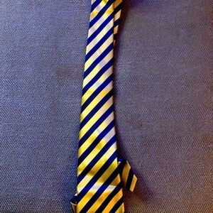Kai long gold and blue tie 100% silk tie